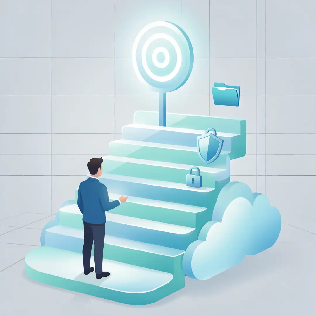 Step 3: Illustration for step: Set clear goals related to What Is Cloud Storage and How Secure Is It, profes