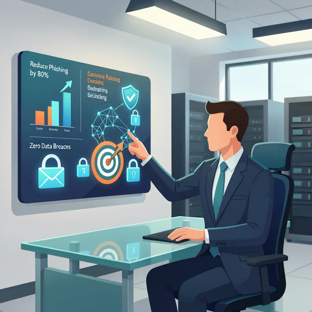 Step 3: Illustration for step: Set clear goals related to How AI Is Improving Email Security, professional e